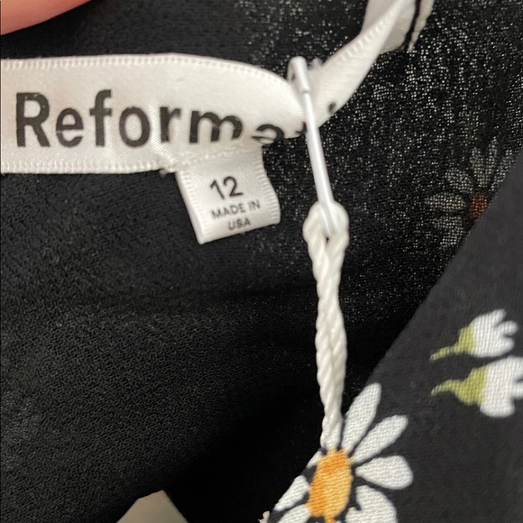 Reformation Idalia Floral Black Dress Open Back - Picture 5 of 9